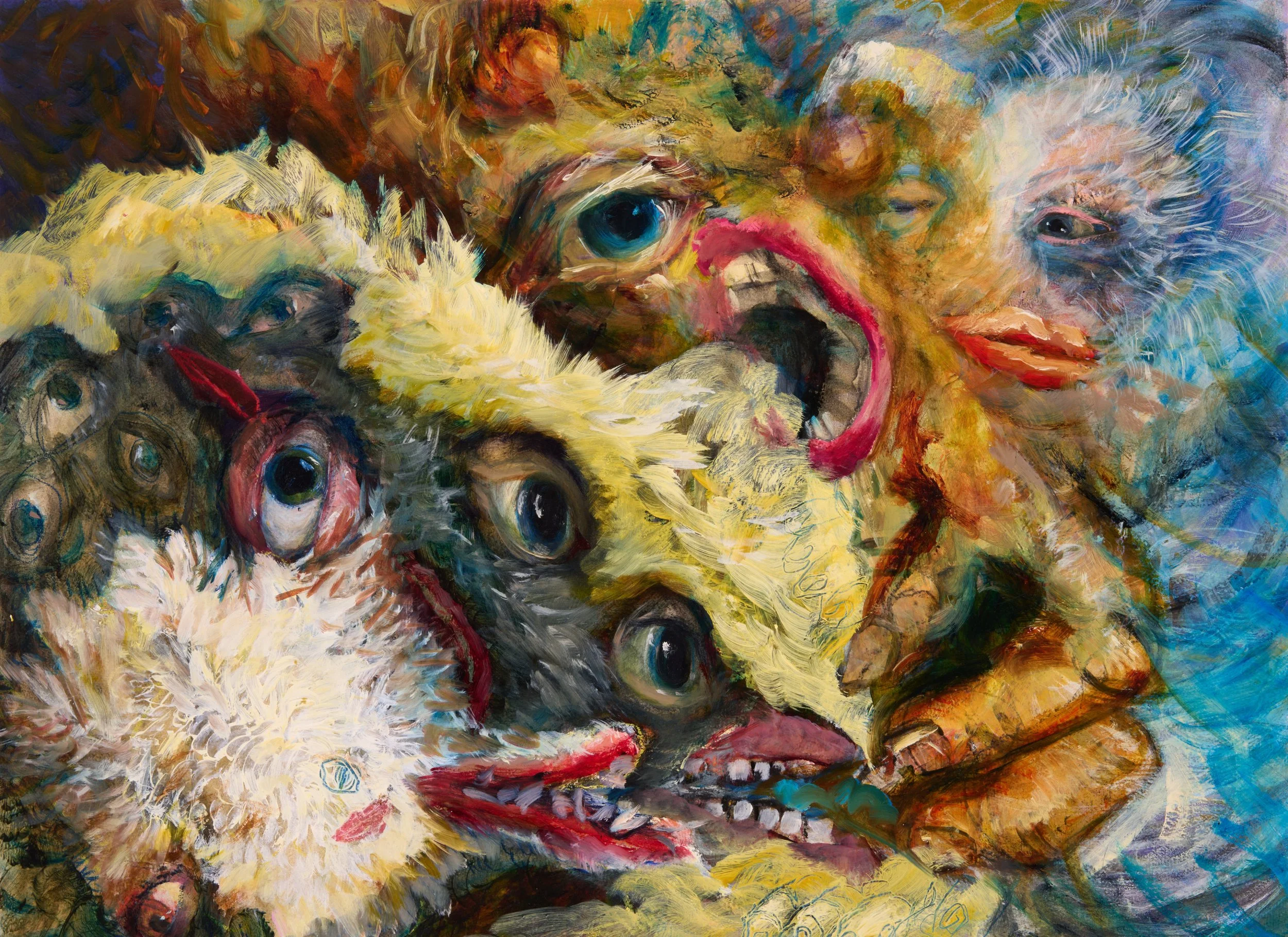 Smoke and Mirrors. Oil on paper mounted on PVC board. 2026. 20” x 28”