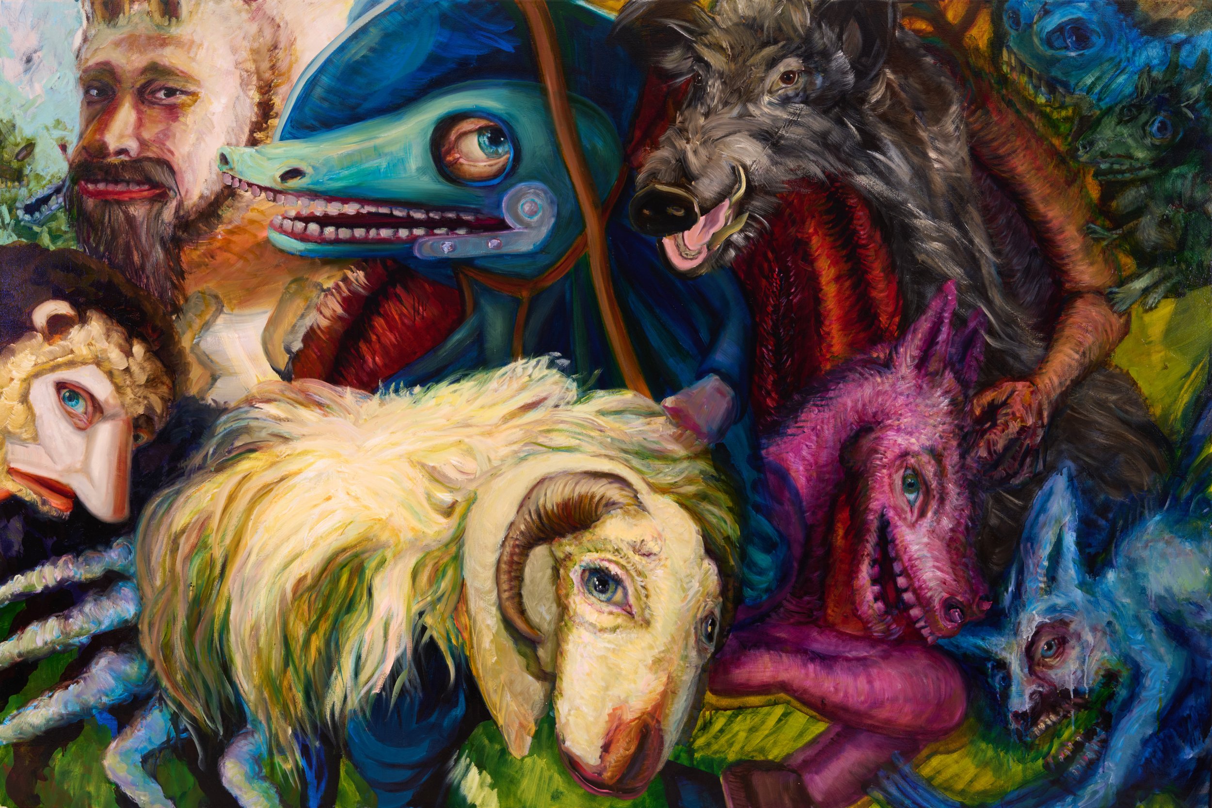 The Hunting Party. 2026. Oil on linen. 48” x 72”