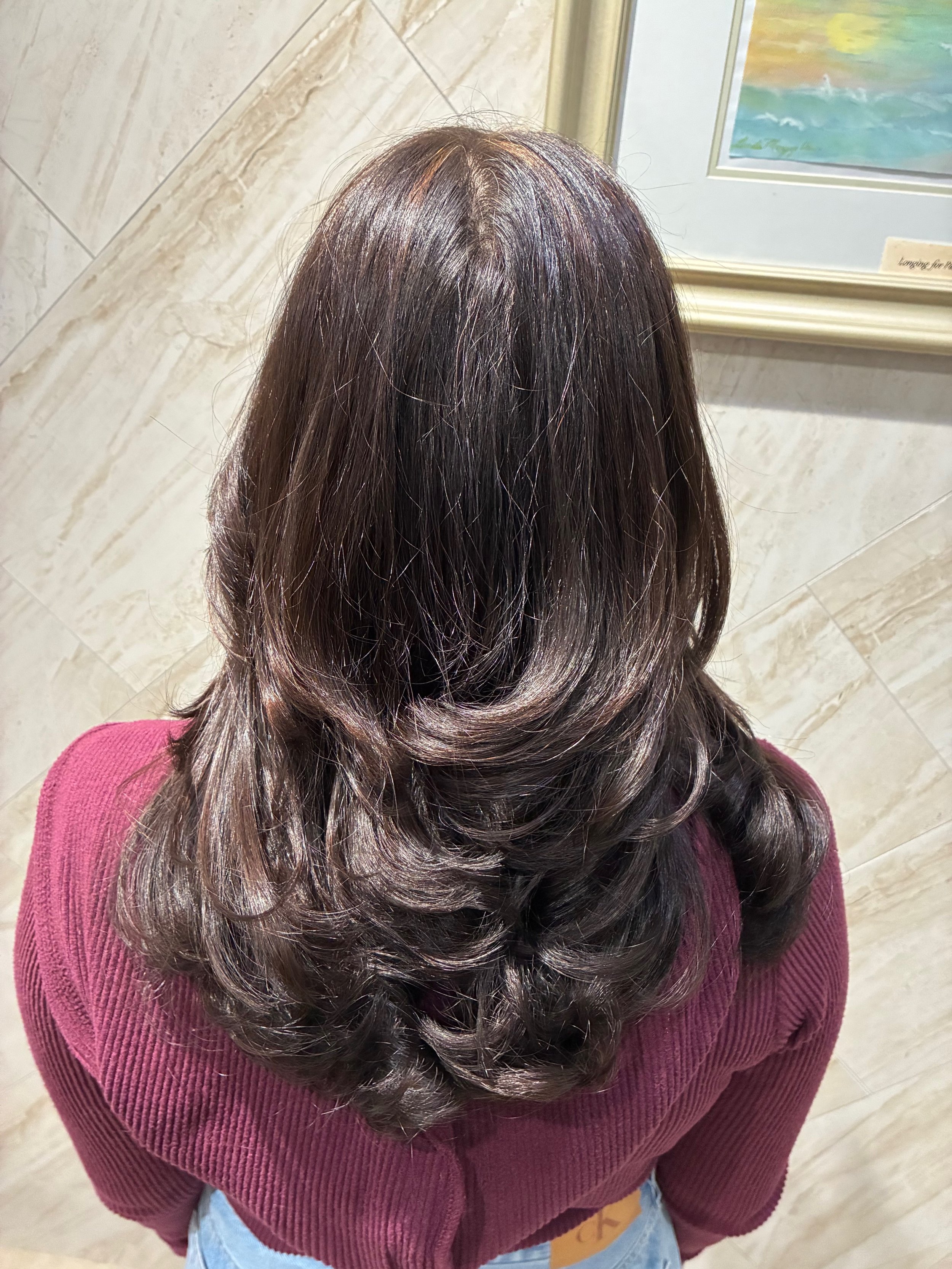 Brunette layered haircut