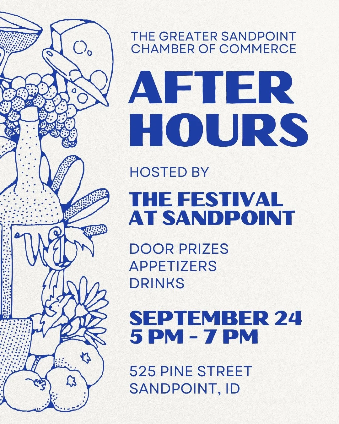 We are hosting the @sandpointchamber After Hours next Wednesday, September 24, from 5 PM - 7 PM! 🧀🍷🎊

Join us for door prizes, appetizers, drinks, and learn about our year-round education programs at our office located at 525 Pine Street. 

📸 @ba