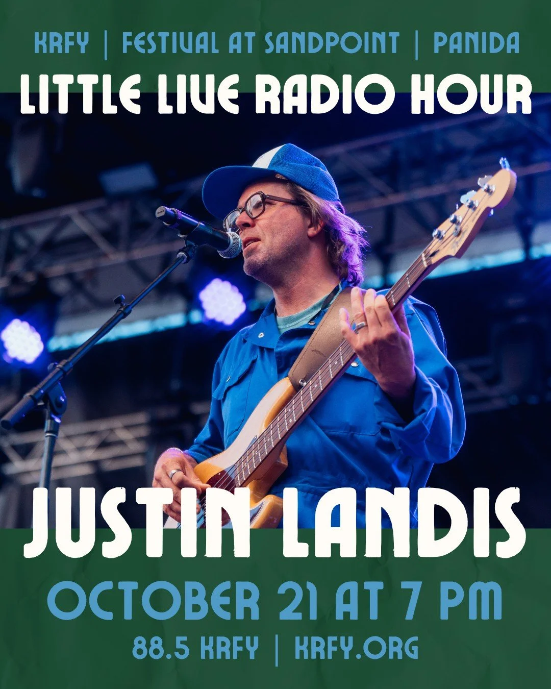 TONIGHT - join us on October 21 at 7 PM for Little Live Radio Hour featuring @justinlandis! Tune in on 88.5 KRFY FM or stream at krfy.org. 

Interested in attending in person? Visit festivalatsandpoint.com/calendar/llrh for details.

This monthly liv