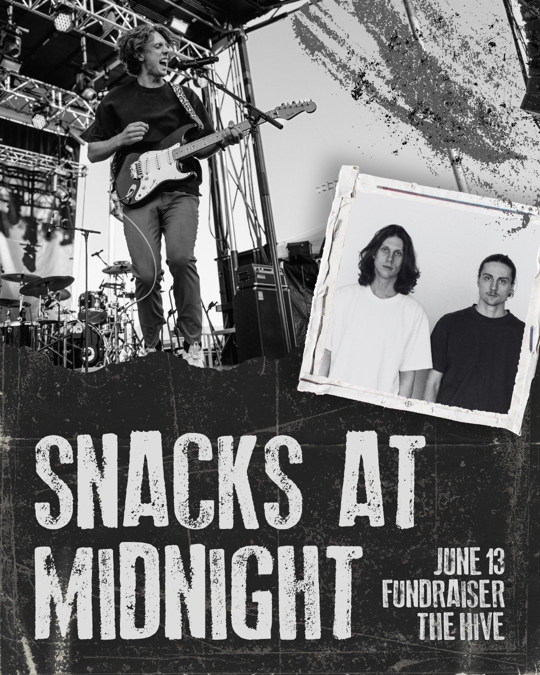 Join us Saturday, June 13, for a night of music, dancing, and friends with Spokane indie rock band @snacksatmidnightofficial at @livefromthehive! 

Third Eye Blind concertgoers may remember their high-energy opening performance in 2025.

This 21+ con