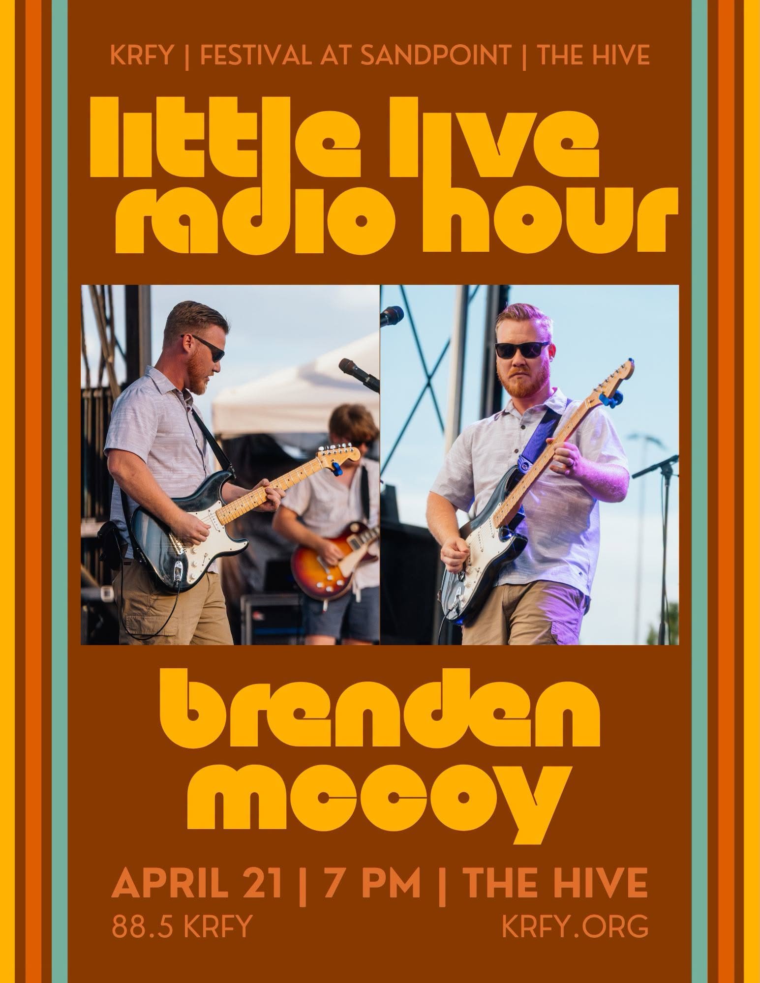 Next Tuesday, April 21, join us at 7 PM at The Hive for Little Live Radio Hour featuring @brendenmccoymusic!

Attend in person, tune in on 88.5 KRFY FM, or stream at krfy.org. Admission is free, and all ages are welcome. 

Visit our link in bio or fe