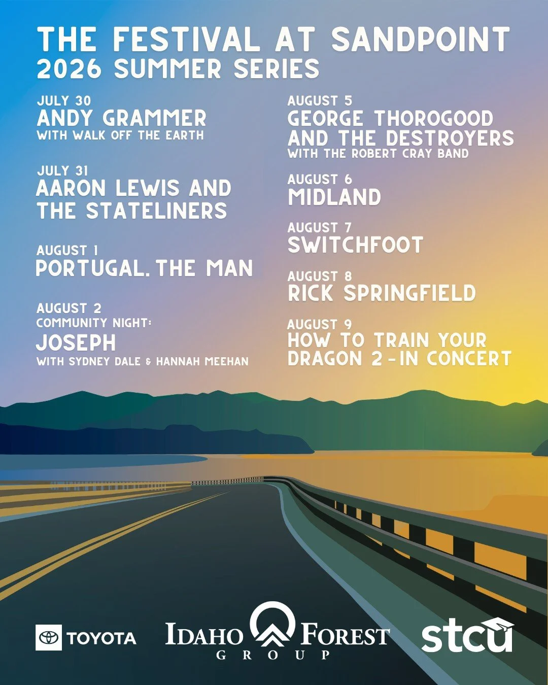 We are so excited to present our 2026 Summer Series Lineup Poster designed by Ellie Gibson! ⛰️🌅

Ellie&rsquo;s artwork, &ldquo;Sunset on the Byway,&rdquo; was selected as the winning series lineup poster from our 2026 Poster Contest.

She is current