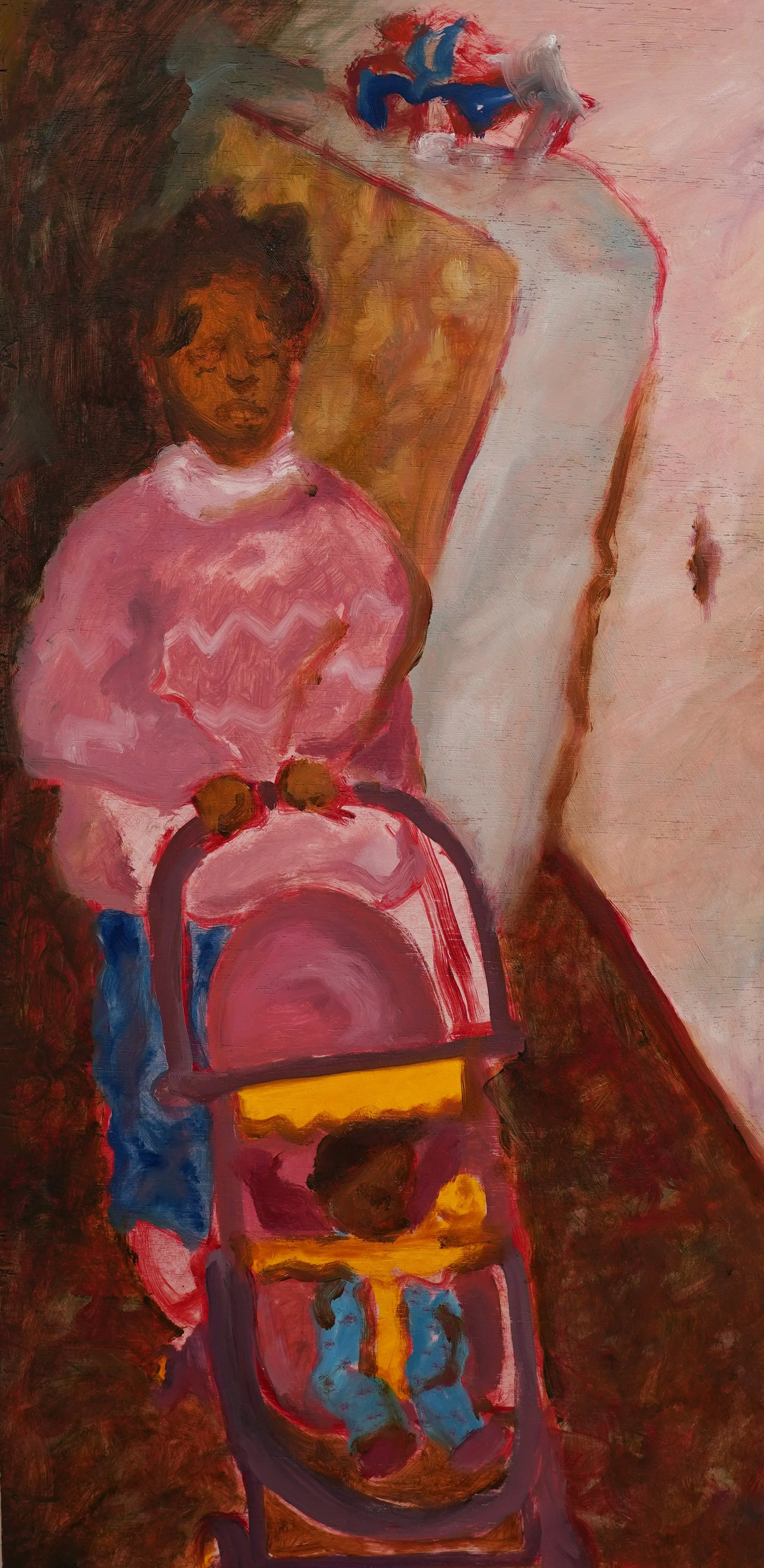 Here Go My Baby.
Oil on Wood
24" x 12"
2021