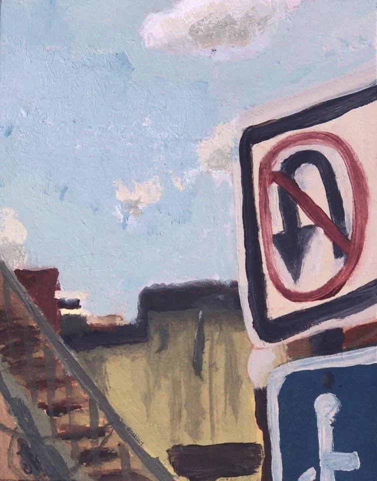 Street Sign.
Oil on Museum Panel
2019
