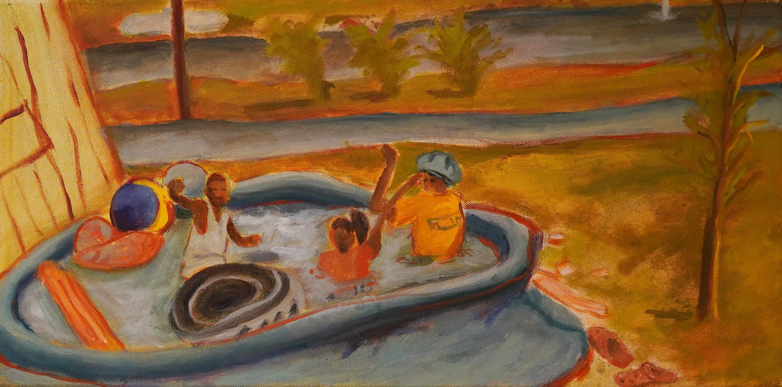 Pool Day.
Oil on Canvas
12" x 24"
2020