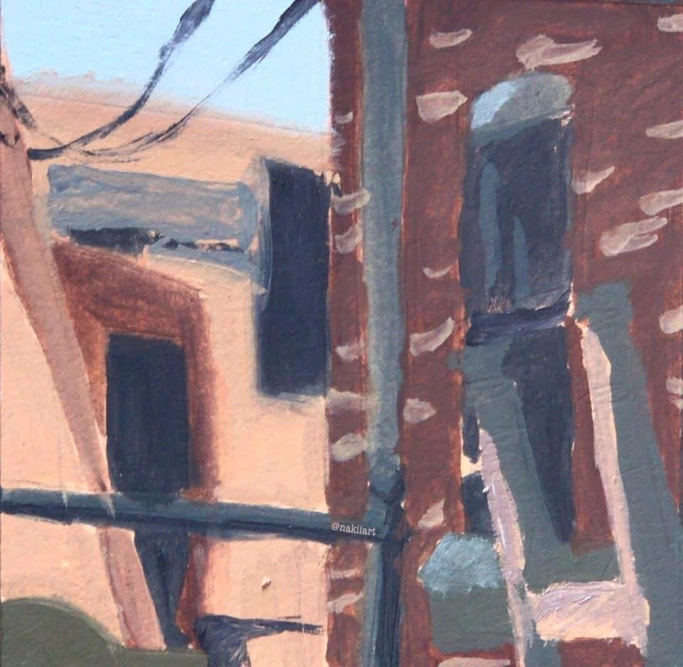From the Alley.
Oil on Museum Panel
2019