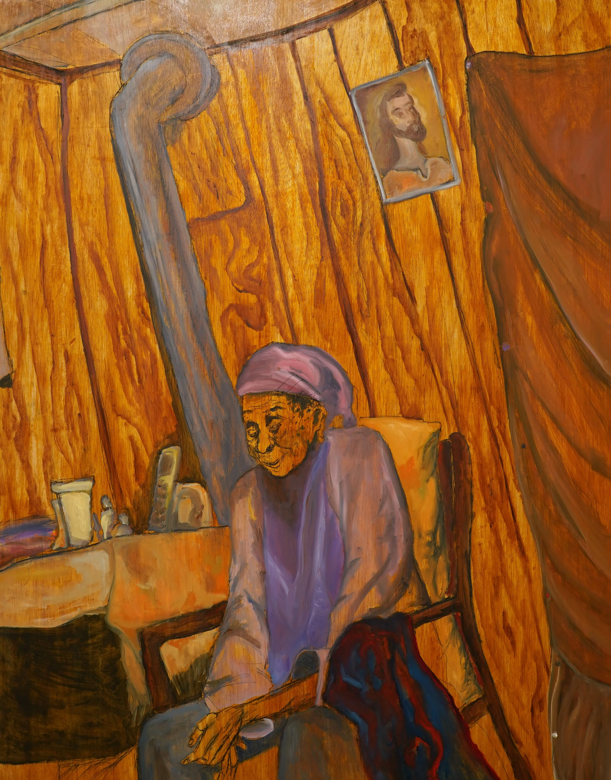 Somebody Gon' Have to Come Get Us.
Oil on Wood
5' x 4'
2021