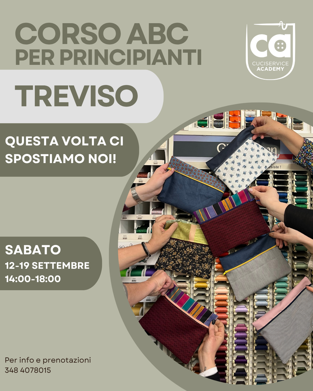 CUCITO PER PRINCIPIANTI TREVISO- settembre 2026