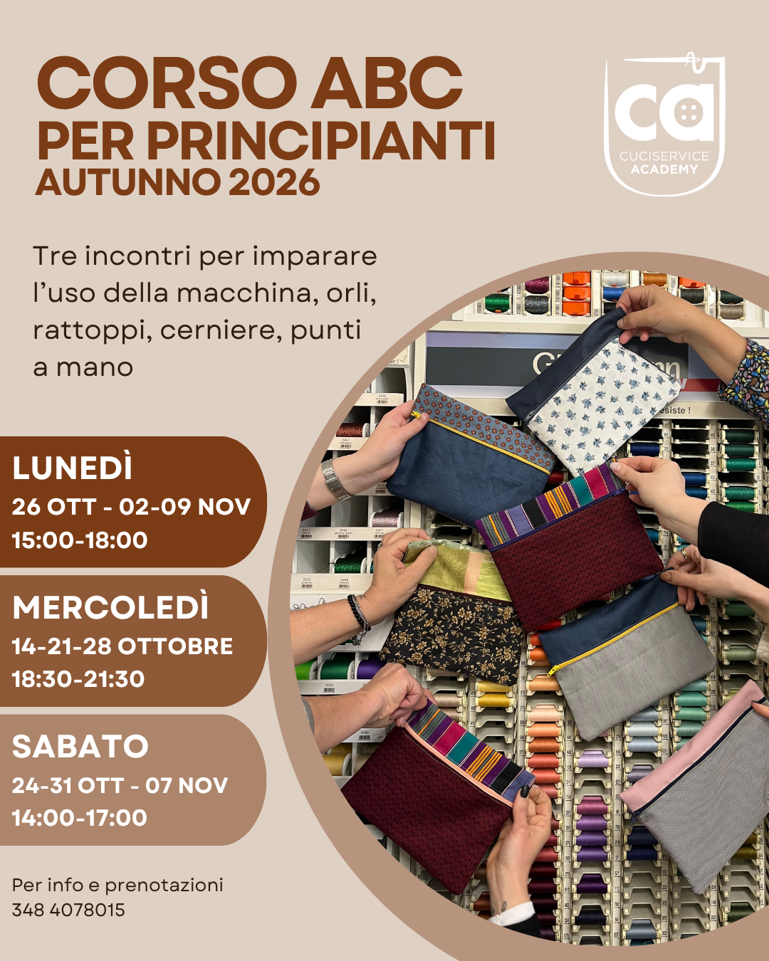 ABC DEL CUCITO PER PRINCIPIANTI - Autunno 2026