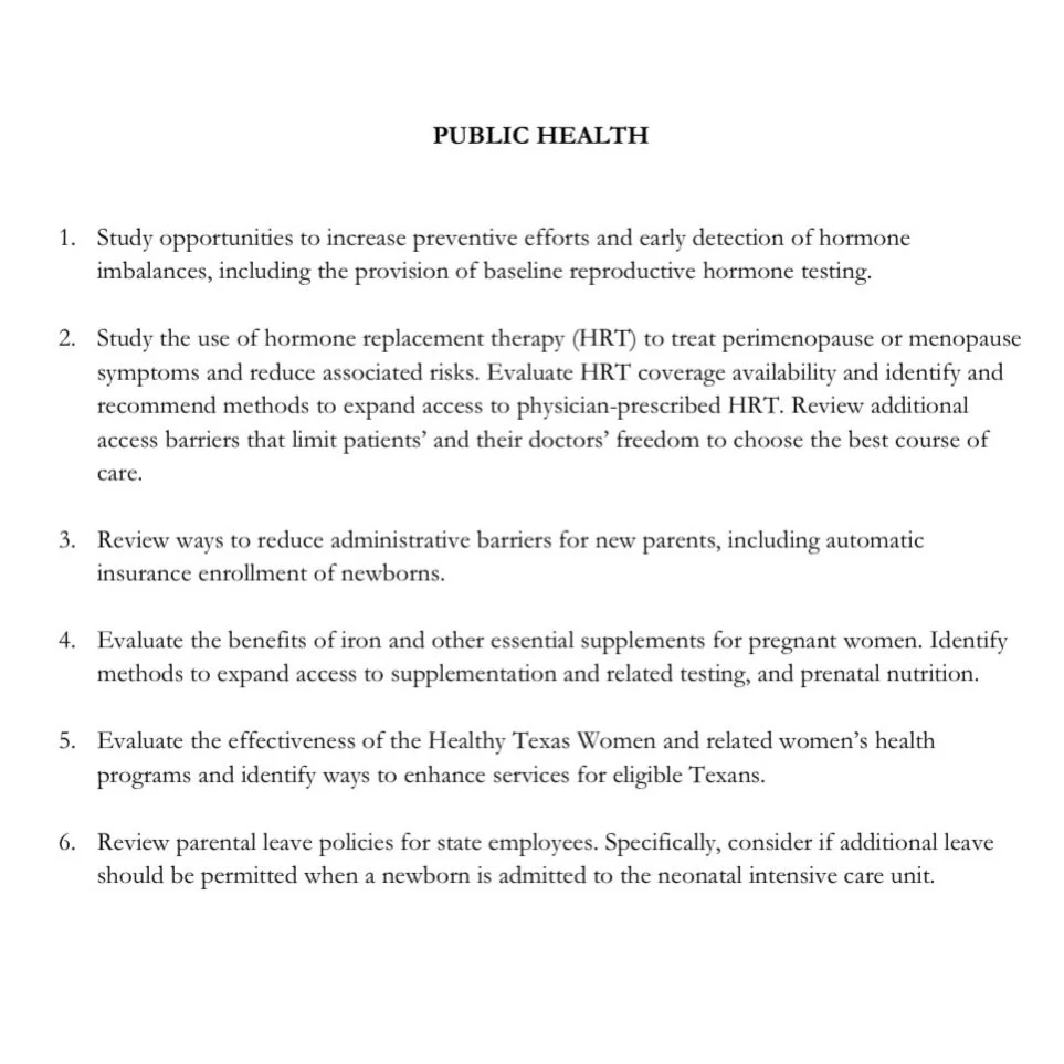 Today, Speaker Burrows announced a new s/c on Maternal Health, Menopause, and Access to Evidence-Based Medicine and directed them to study a series of new interim charges. While we applaud this effort to focus on women&rsquo;s healthcare, we urge com