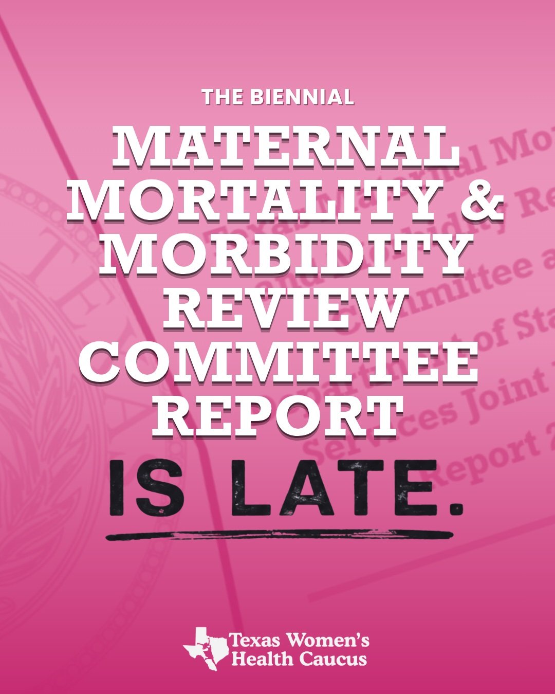 Texas' Maternal Mortality and Morbidity Review Committee (MMMRC) convenes to answer one question: why are Texans dying from preventable pregnancy-related causes, and how do we stop it?

Their biennial report was due September 1, and has seen been del