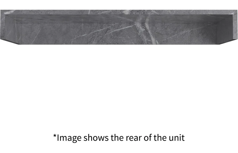 Nimbus 600mm Wall Hung Grey Marble Basin Shelf & Chrome Bottle 