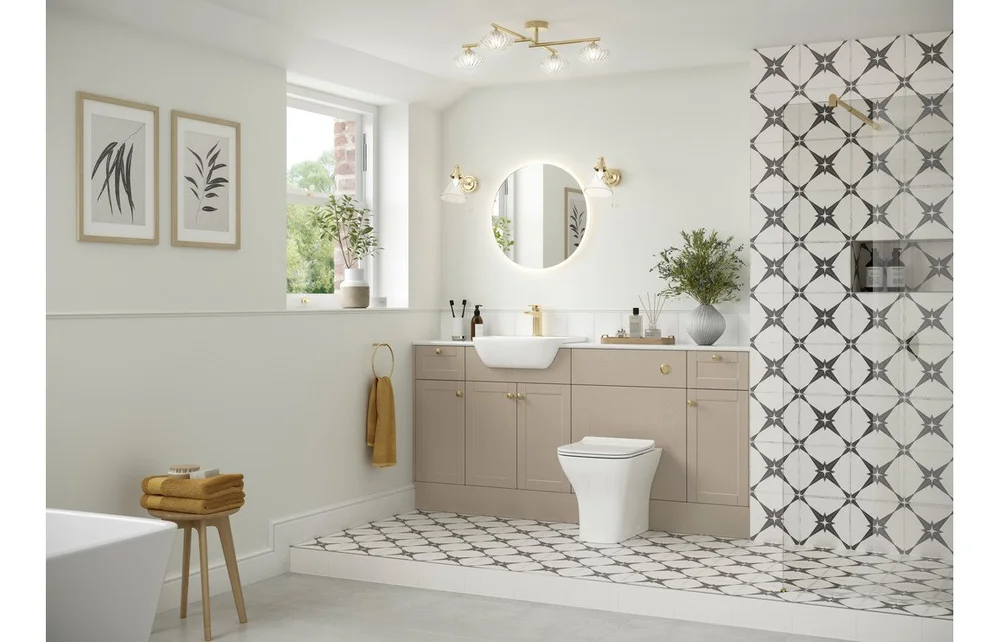 Bramhall 1242mm Basin & WC Unit Pack (LH) - Matt Latte — The Bath  