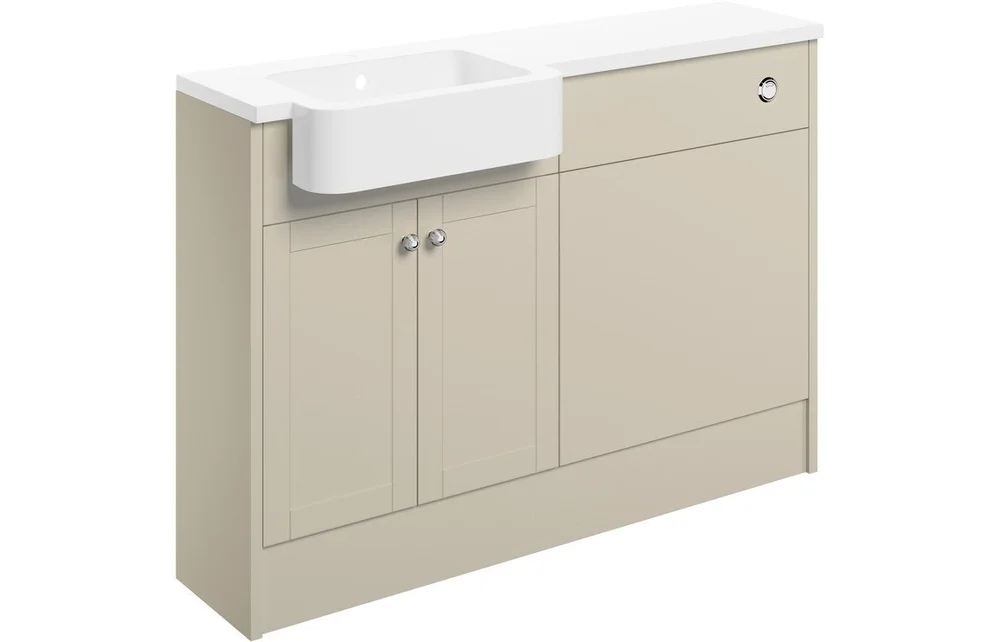 Bramhall 1242mm Basin & WC Unit Pack (LH) - Matt Latte — The Bath  