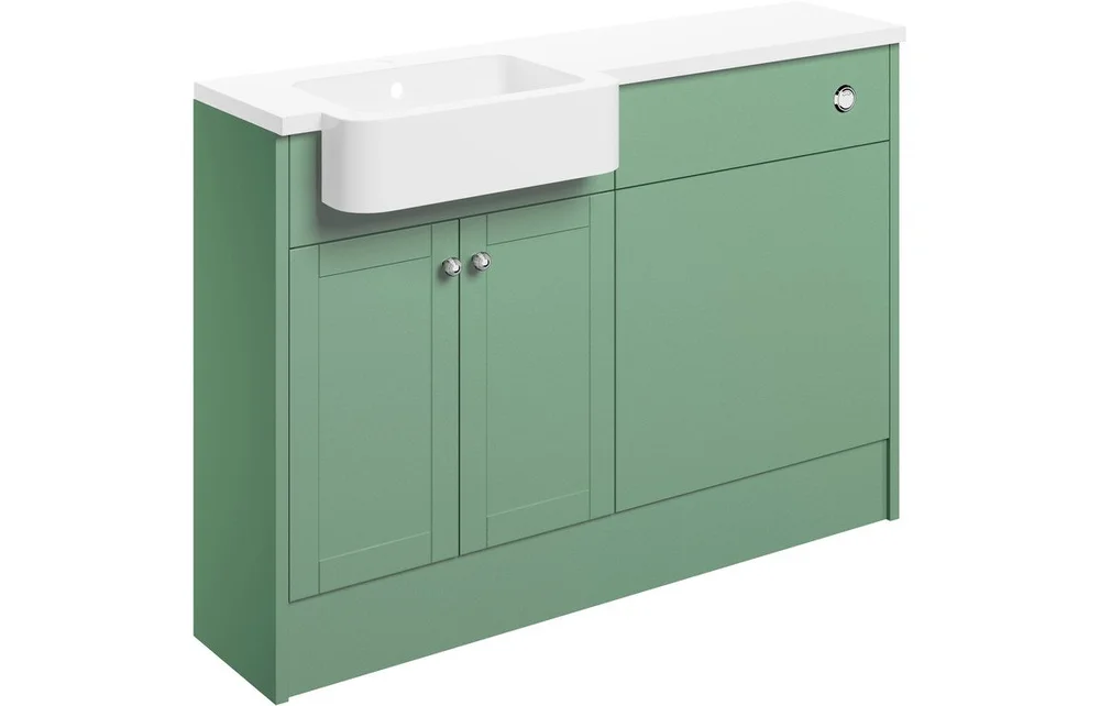 Bramhall 1242mm Basin & WC Unit Pack (RH) - Matt Sage Green — The  