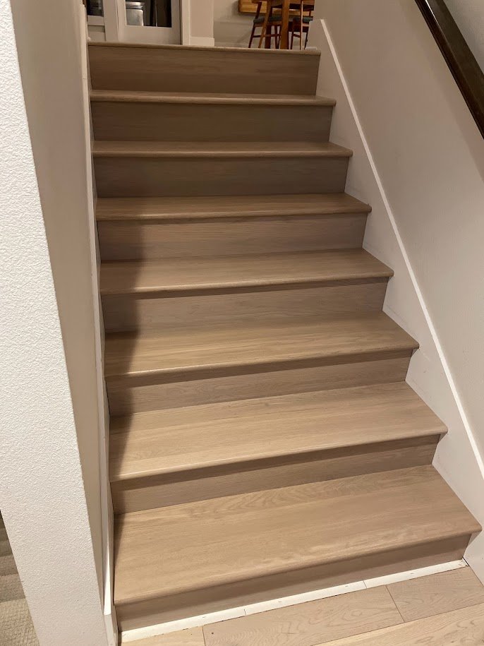 White oak stairs.