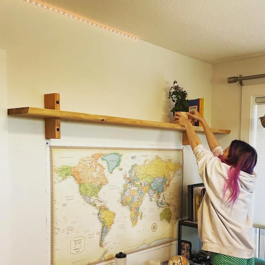 Japanese inspired floating shelf.