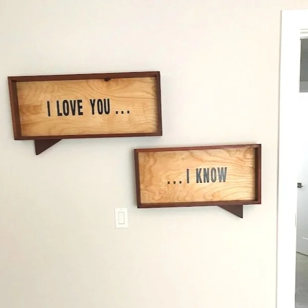 Star Wars themed wall art.