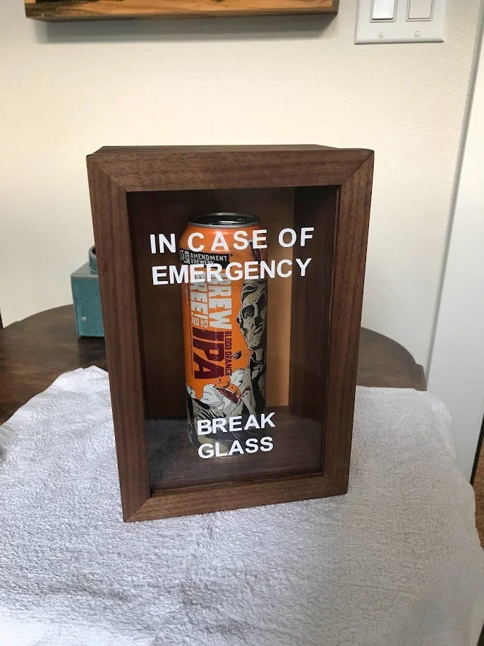 Emergency beer case.