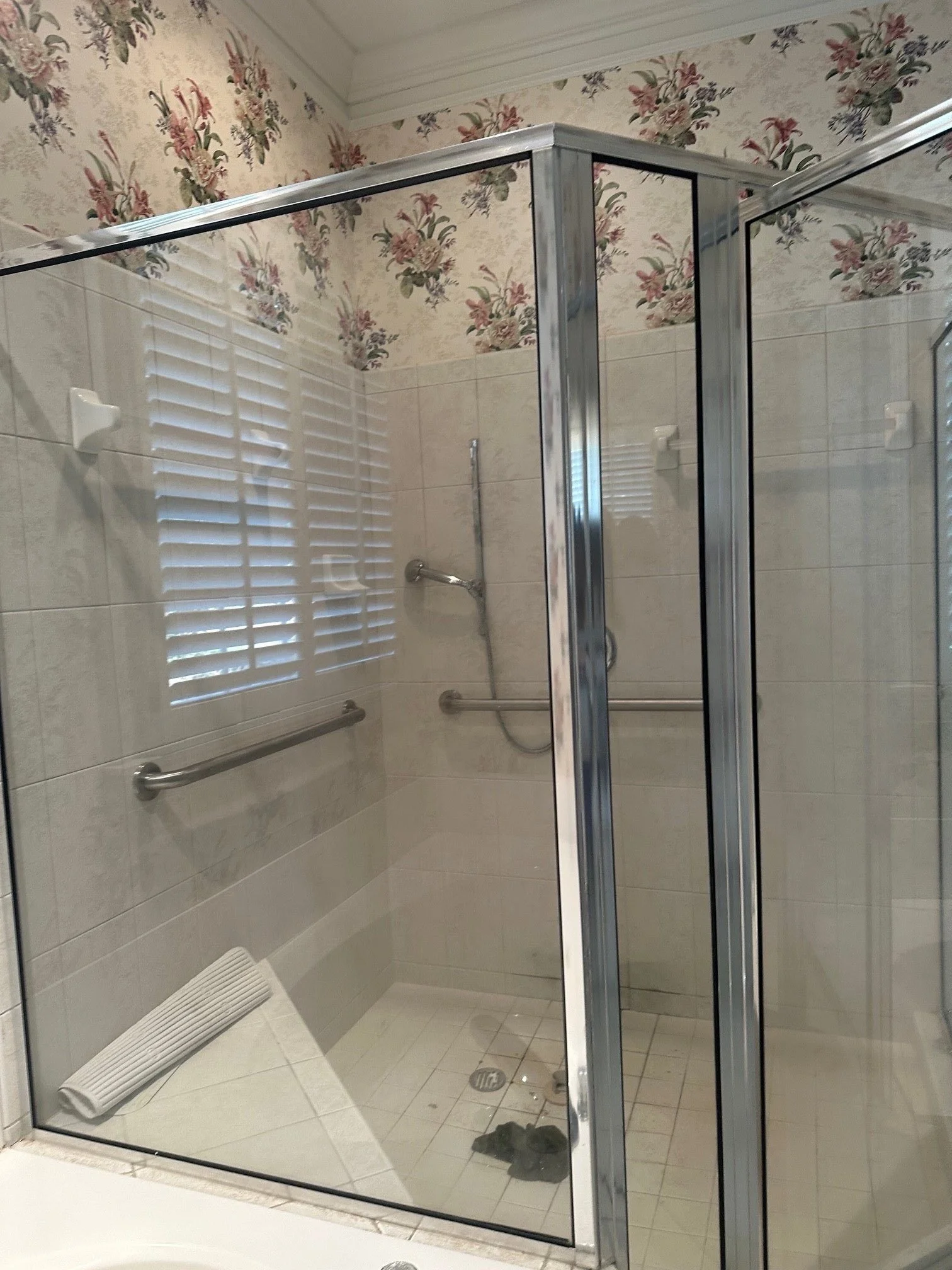 before photo of shower remodel