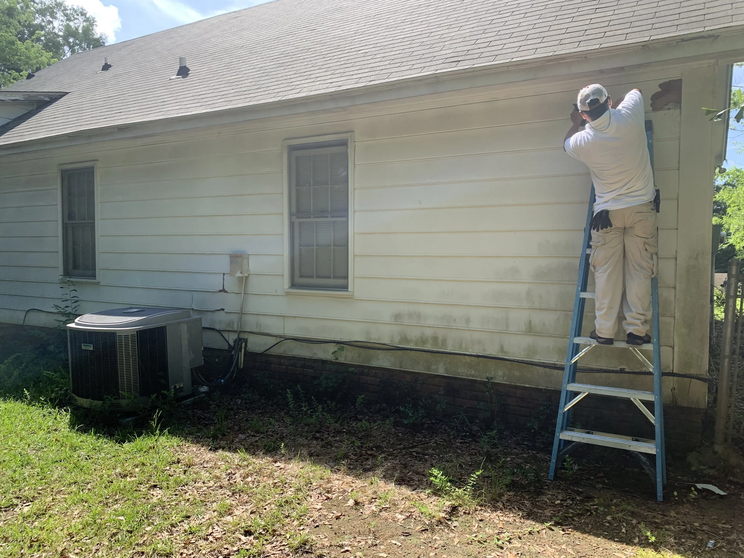 before photo of siding replacement repair