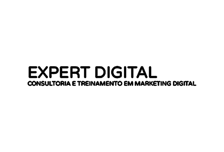 Logo of Expert Digital with the text: Consultoria e Treinamento em Marketing Digital.