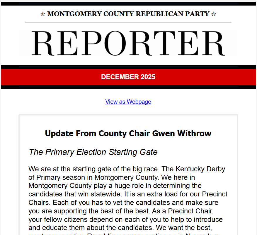 December 2025: The Primary Election Starting Gate