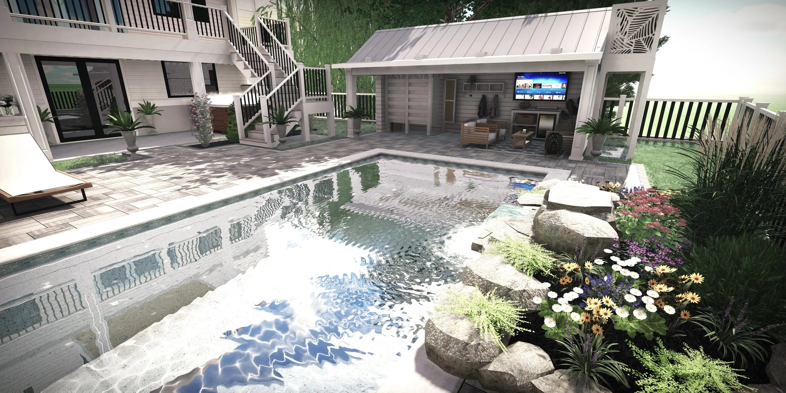 3D architectural rendering of a coastal residential home for a Jersey Shore builder by Hyatt Creative Design in Margate New Jersey