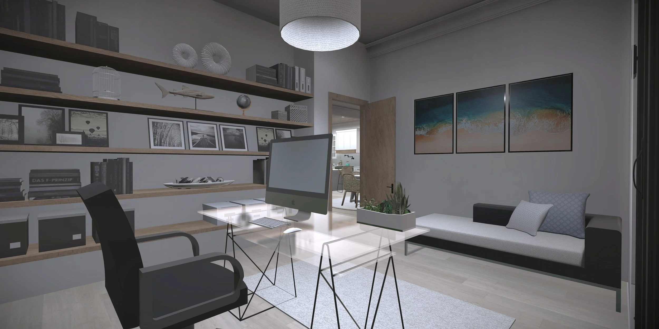 Interior 3D architectural rendering for a luxury residential new construction project by Hyatt Creative Design in Stone Harbor New Jersey Shore