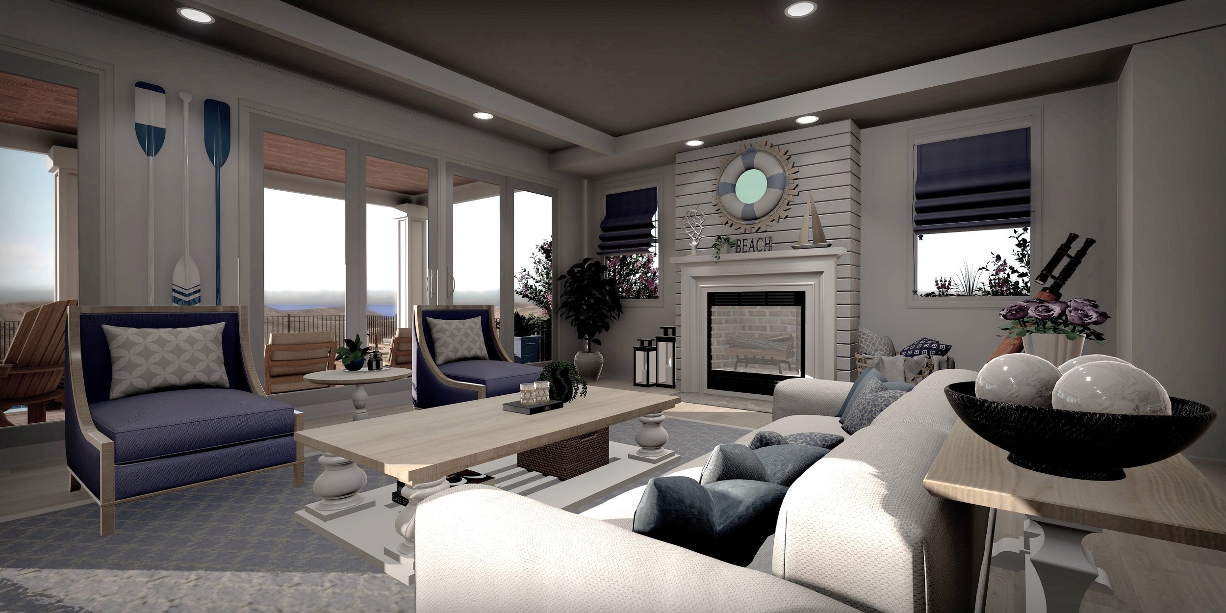 Interior visualization graphic for Hyatt Creative Design's 3D architectural rendering services in New Jersey for Builders, Architects and Real Estate Professionals.