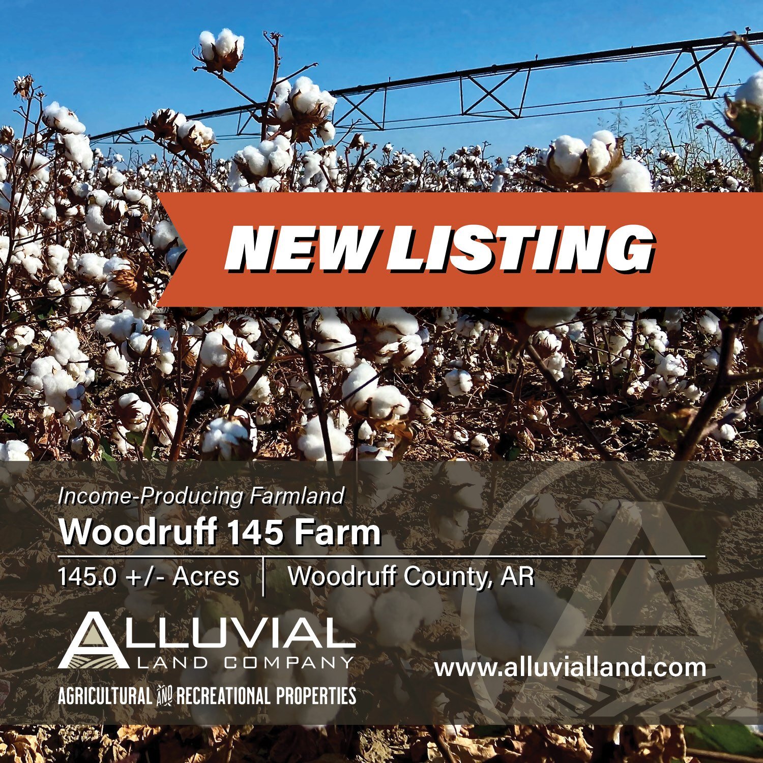 NEW LISTING
Offered for sale, the Woodruff 145 Farm, located two miles south of McCrory, Arkansas, in Woodruff County. The property is 145.0 +/- total acres with 120.0 +/- acres of income-producing farmland. The land has excellent access via Woodruff