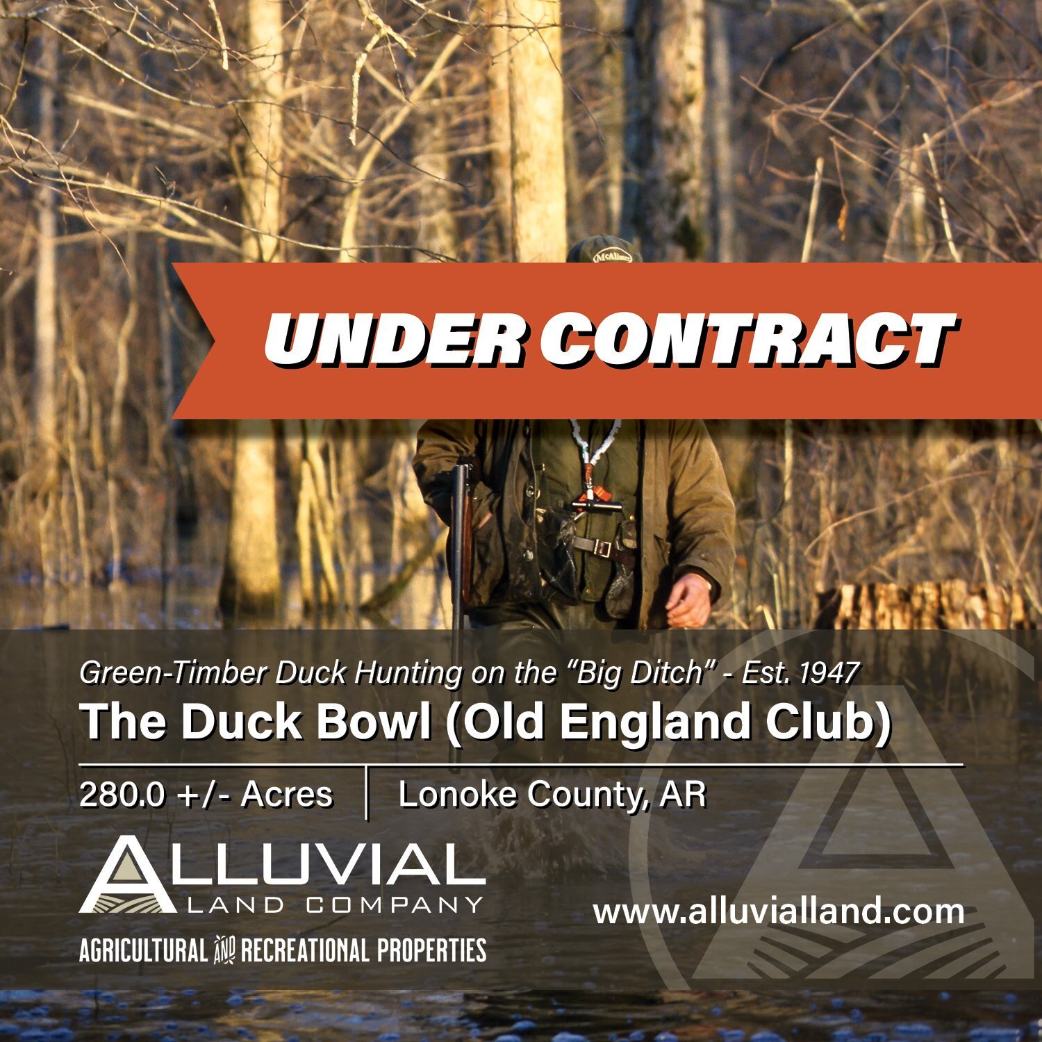 UNDER CONTRACT
The Duck Bowl (Old England Club) is a green-timber duck hunting property established in 1947. The land is 280 +/- acres positioned on the &ldquo;Big Ditch&rdquo; in Lonoke County just west of Stuttgart, Arkansas.

JOEL WHICKER - Princi