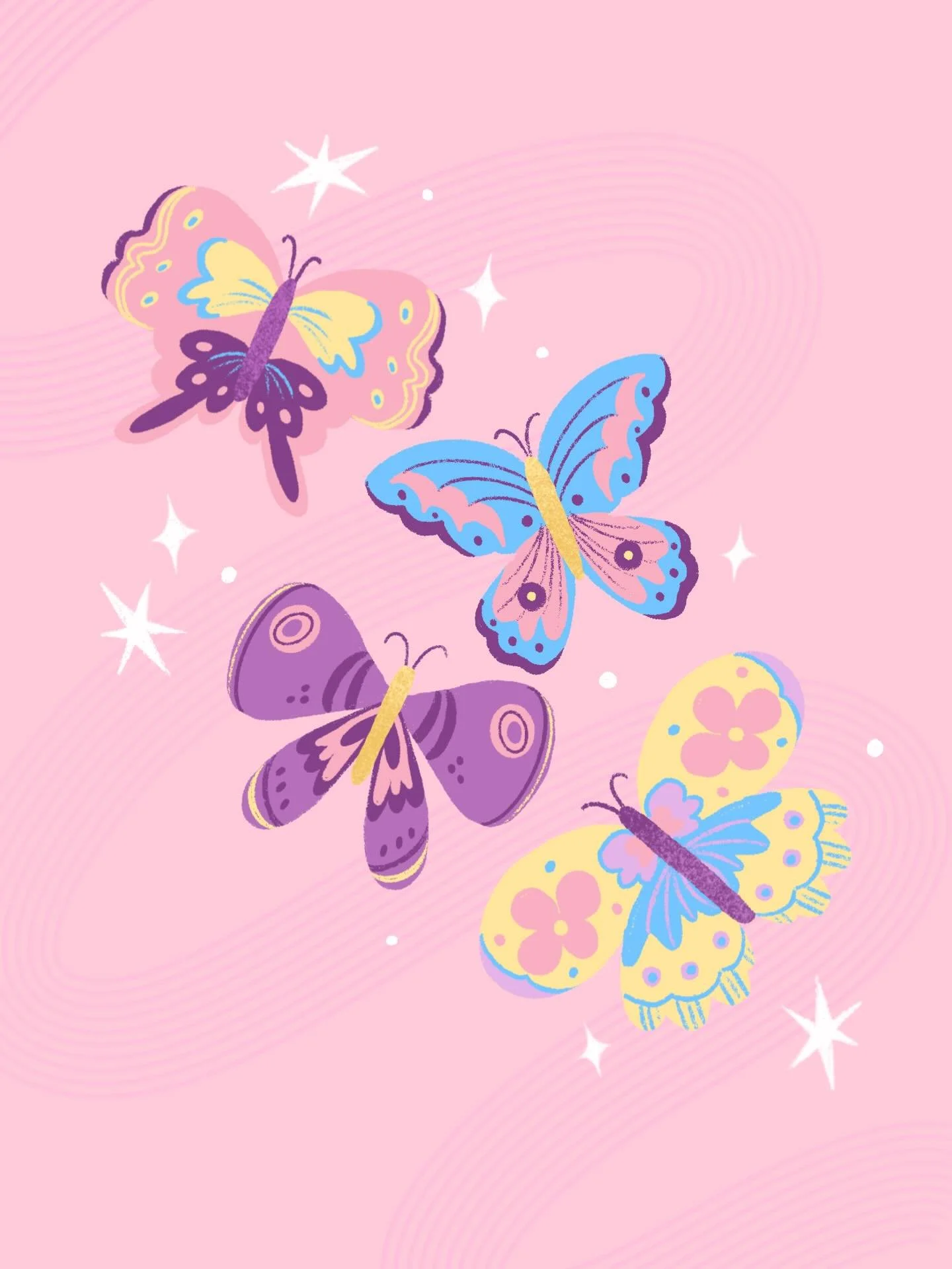 Butterfly collection for an art licensing commission 🦋🌸

&mdash;
butterfly - butterfly art - art licensing - pattern - spring patterns - floral art 

#butterflyart#surfacepatterndesign#artlicensing#greetingcard#illustration