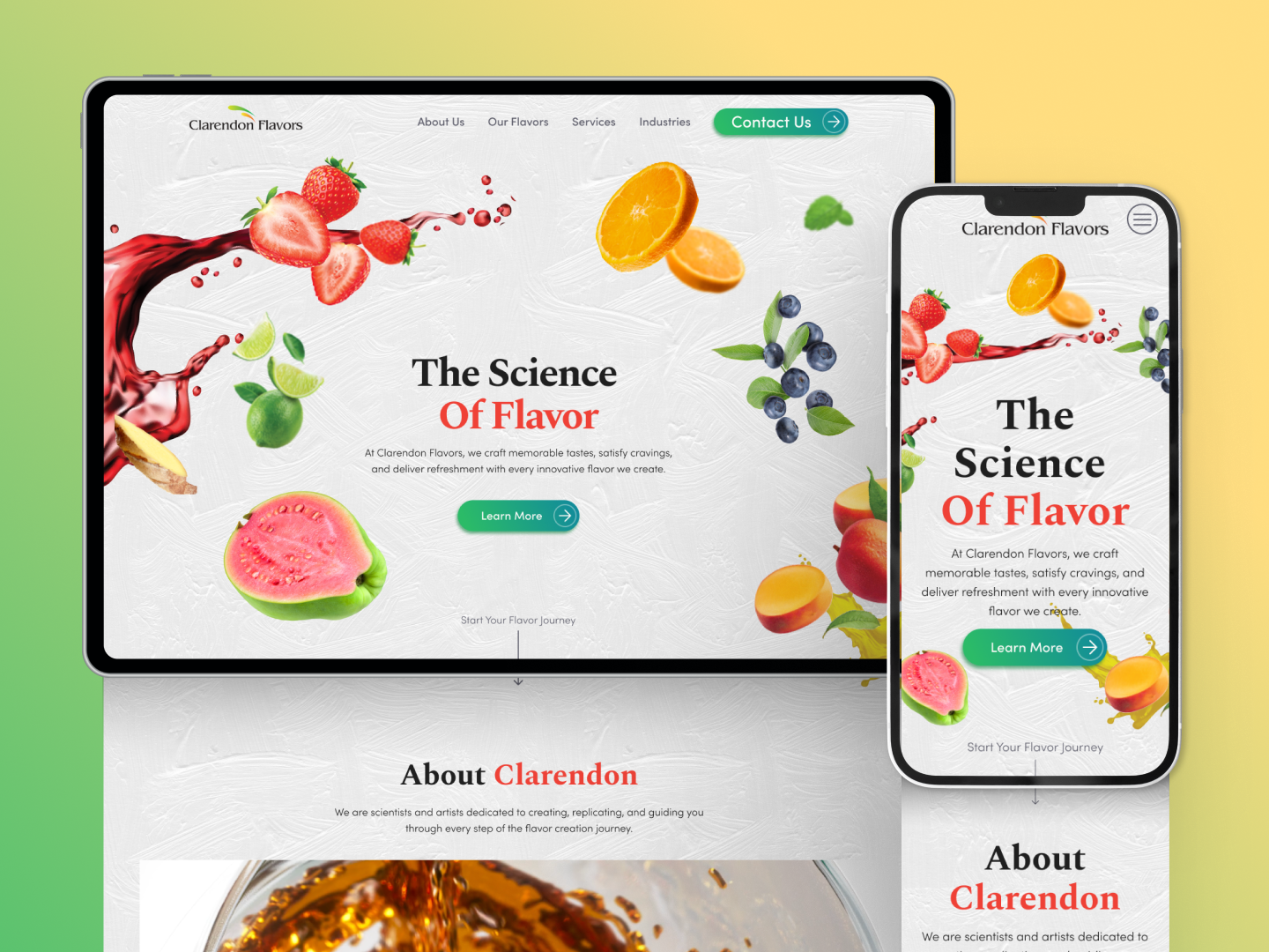 Clarendon Flavors Web Design