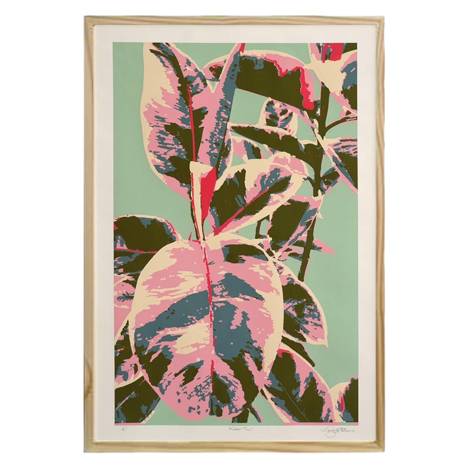 Succulent Party, Rubber Tree 20x30"