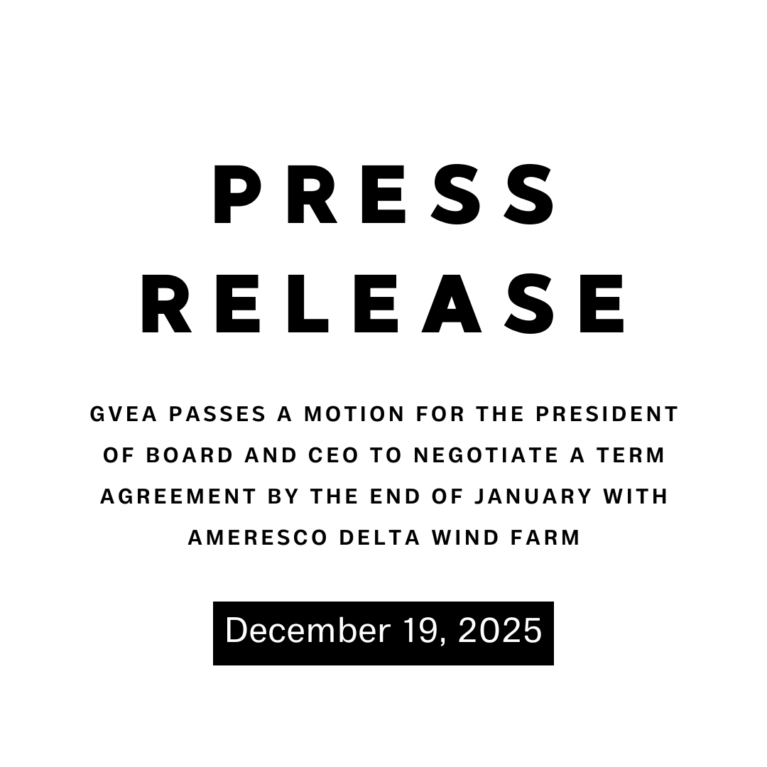 Decemebr 19, 2025 - GVEA motions moves Delta Wind agreement forward.