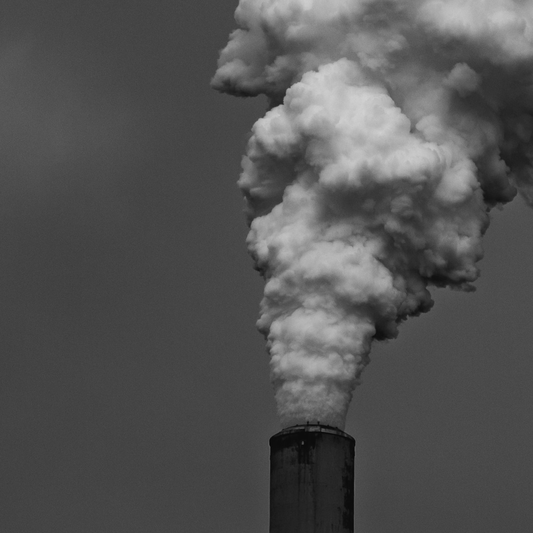 Smokestack on a gray background