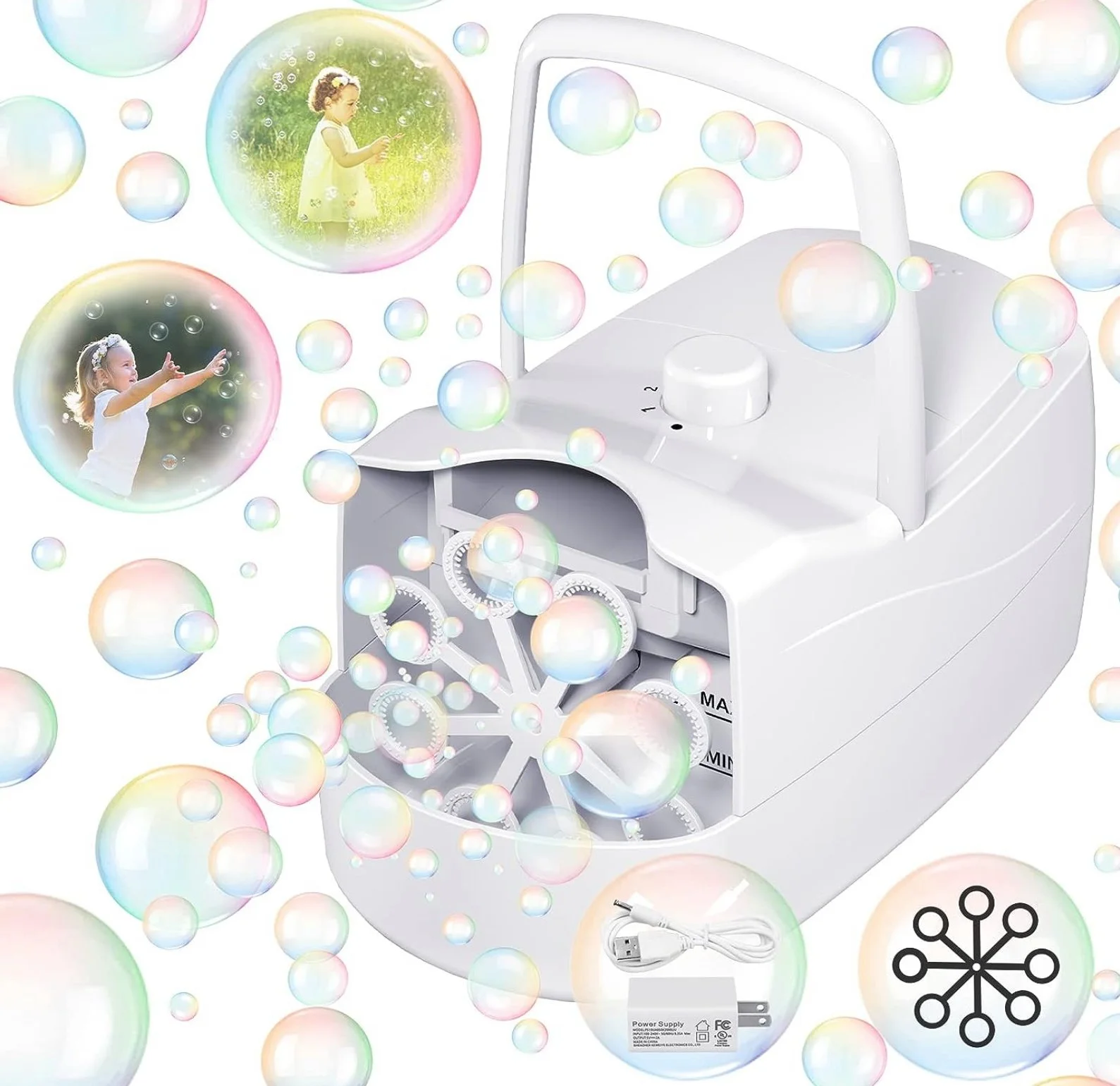 Bubbles floating in front of trees from Picnics By Peace