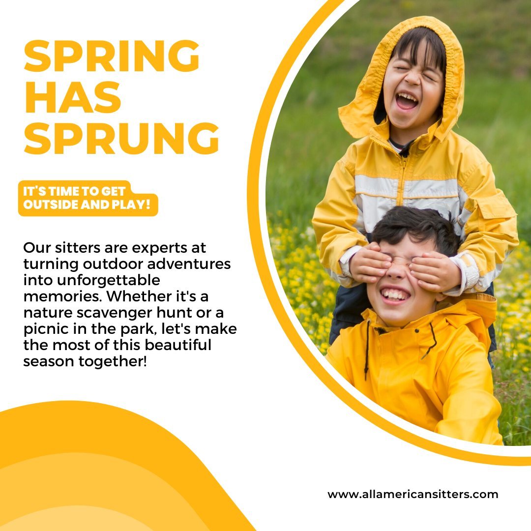Spring has sprung, and it's time to get outside and play! 🌷🌳 Our sitters are experts at turning outdoor adventures into unforgettable memories. Whether it's a nature scavenger hunt or a picnic in the park, let's make the most of this beautiful seas