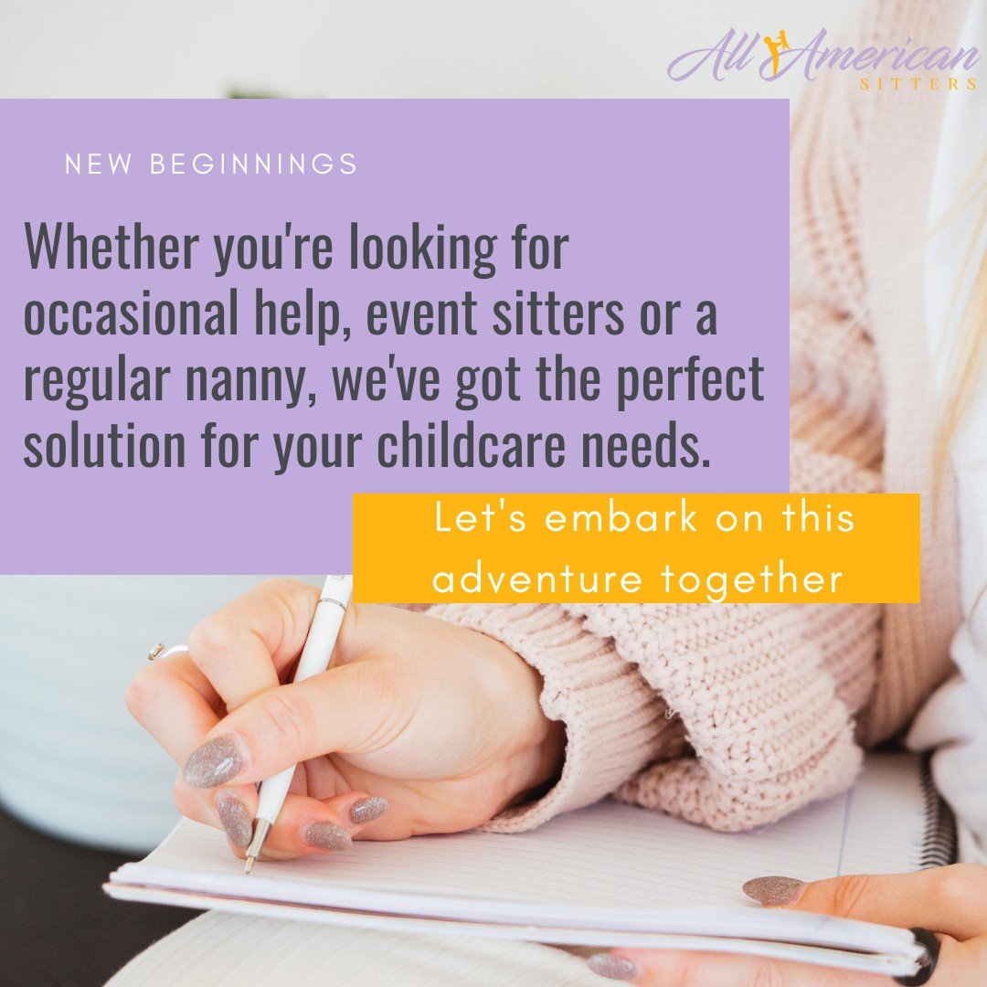 April is the month of new beginnings, and there's no better time to start your journey with All American Sitters! 🌟 Whether you're looking for occasional help, event sitter or a regular nanny, we've got the perfect solution for your childcare needs.