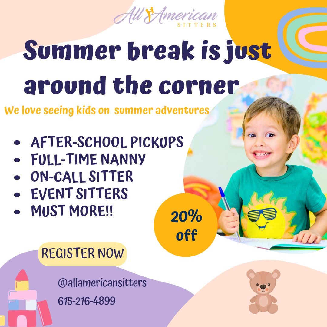 Summer break is just around the corner, and parents everywhere are gearing up for the juggle of schedules! 🌞📅 Let All American Sitters be your partner in managing the transition. From after-school pickups to full-time nanny support, we've got you c