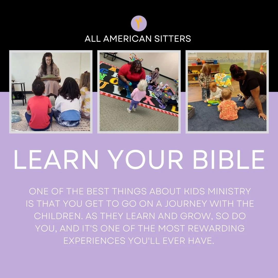 Learn your Bible: One of the best things about Kids ministry is that you get to go on a journey with the children. As they learn and grow, so do you, and it's one of the most rewarding experiences you'll ever have.

 #NashvilleEvents #EventChildcare 