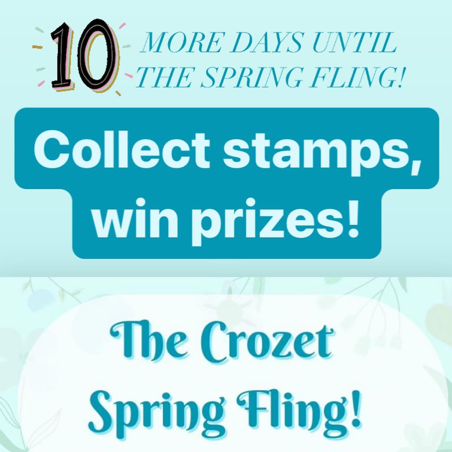 10 more days until the Crozet Small Business Spring Fling! Visit participating businesses to get a passport and stamps/stickers. Collect 5 stamps and be entered to win prizes. #welovecrozet #crozetvirginia #supportlocal #crozetspringfling