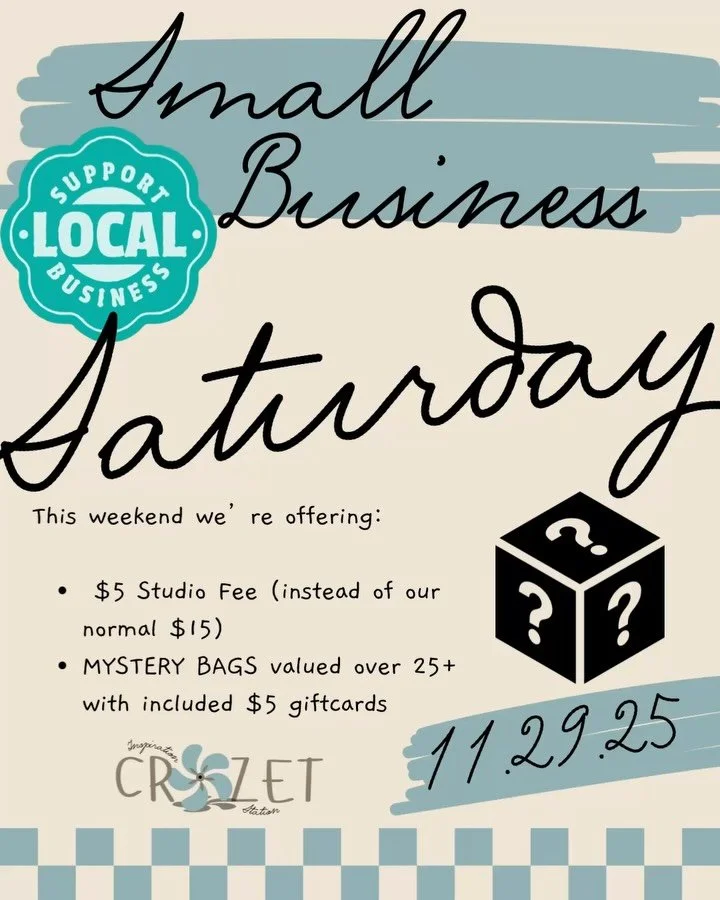 🚨SMALL BUSINESS SATURDAY 🚨11.29.25

all weekend deals 🎨🎨🎨🎨🎨

*$5 giftcard not included in mystery bags containing craft kits