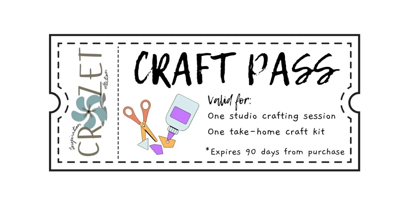 CRAFT PASSES 🎨🖌️

Now available! 

$39 includes a studio session &amp; project along with a take home craft kit 

you might have seen our giveaway through @cville_kids 😛💓💓