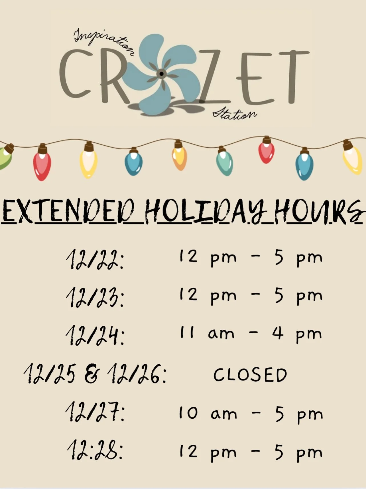 Here&rsquo;s our Holiday schedule for the upcoming weeks! ❄️🎊🎄

We&rsquo;ve adjusted our hours so parents and caregivers have things to do with the kiddos over break 😁

Stay tuned for what our studio is offering 💓💓