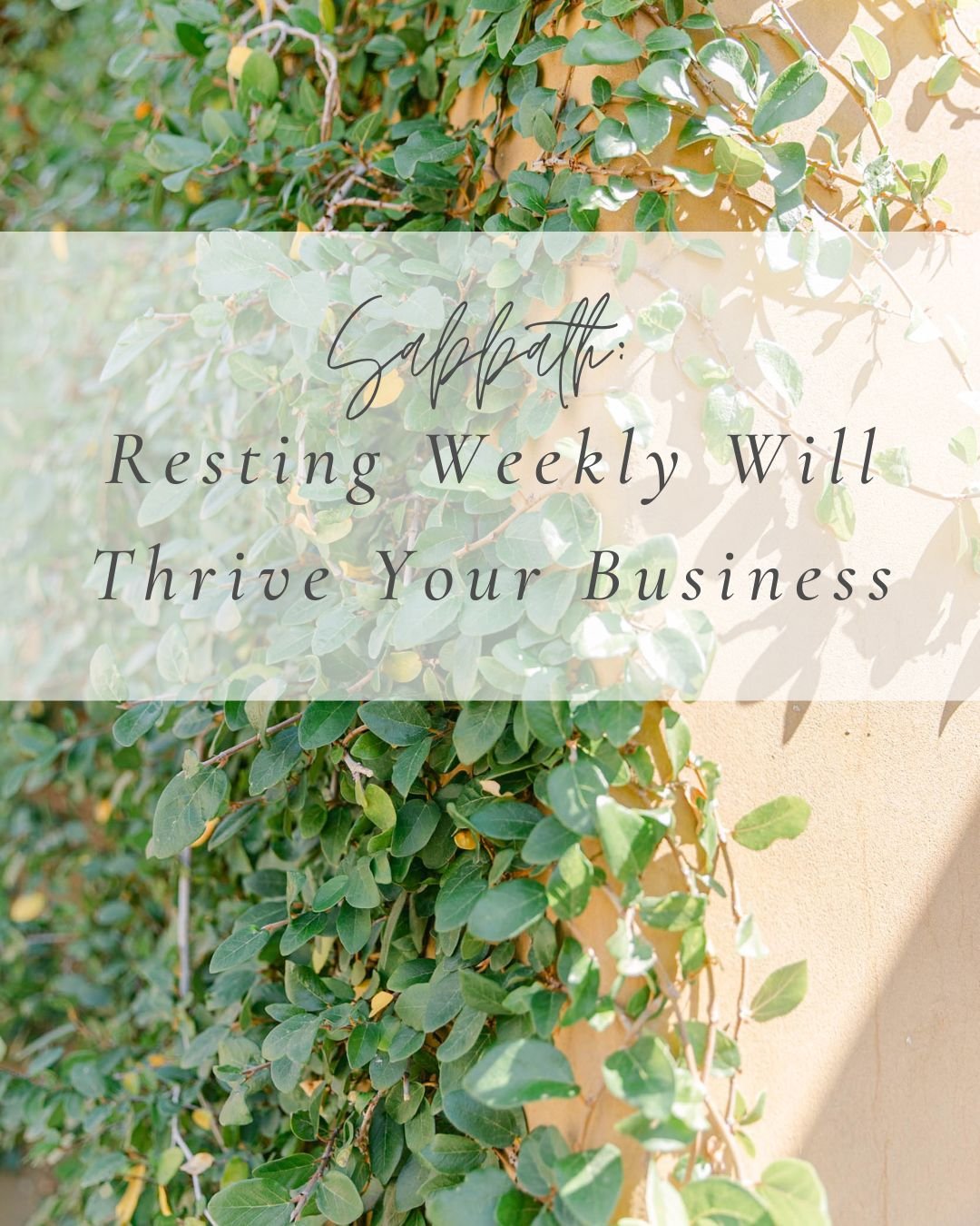 Sabbath: Why Resting Weekly is Part of Thriving in Business and Life