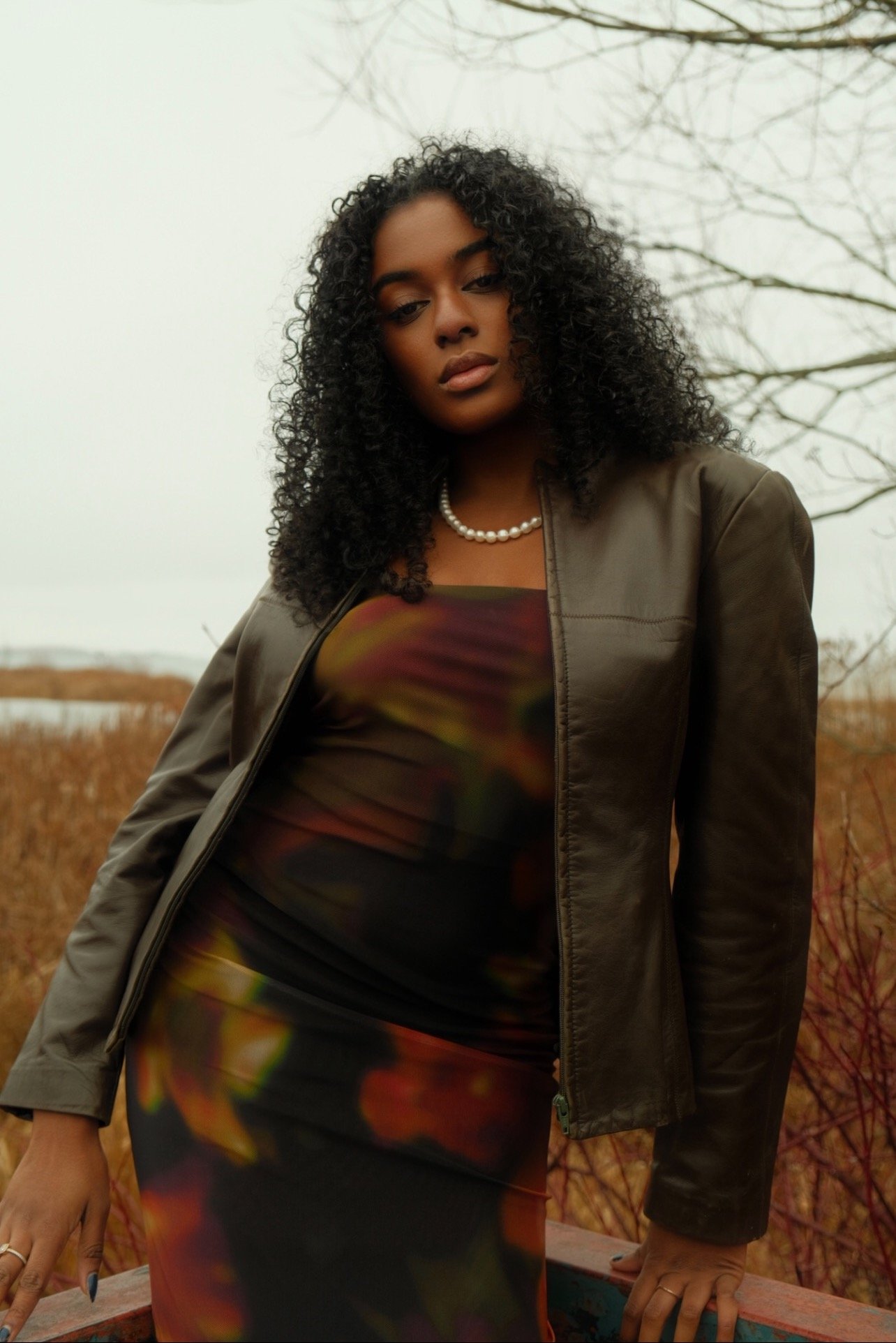 Model Amanda Whyte in a Zara-inspired shoot for a magazine spread.